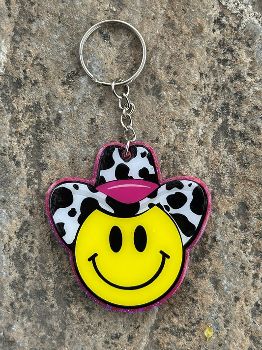 Cowboy Smiley Keychain