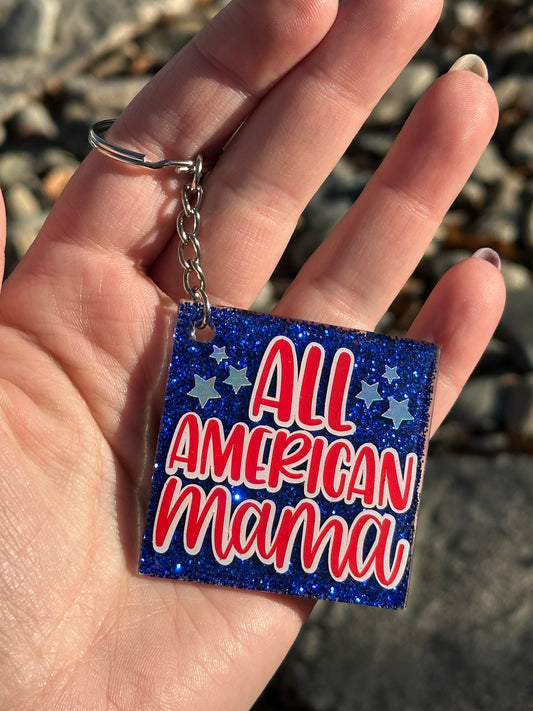 All American Mama Keychain