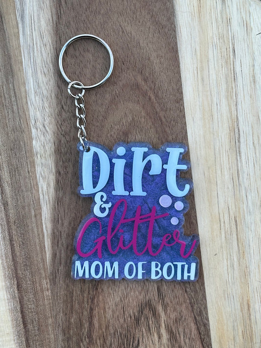 Mom of Both Keychain