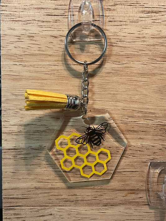 Bee/Honeycomb Keychain