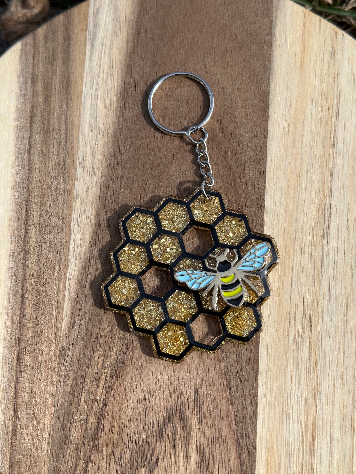 Bee/Honeycomb Keychain