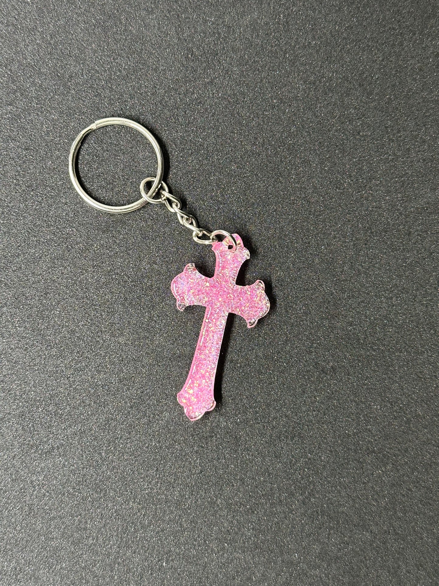 Pink Cross Keychain