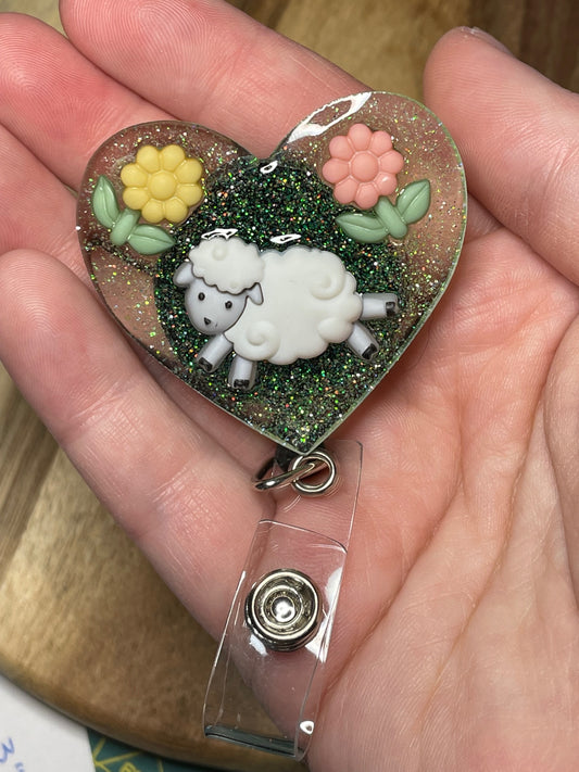 Sheep Heart Badge Reel