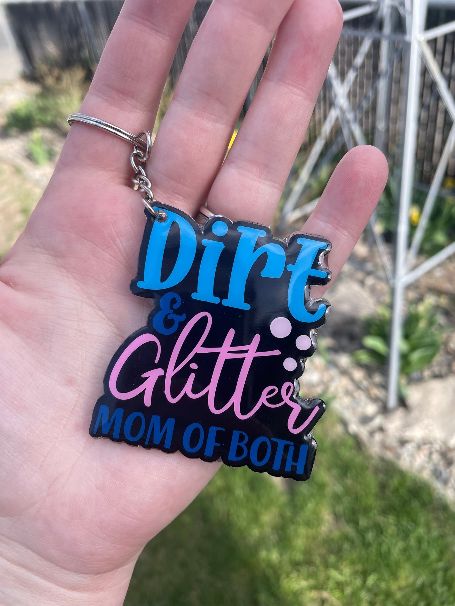 Mom of Both Keychain